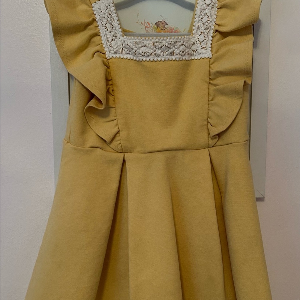 Janie and Jack Yellow Dress with White Lace